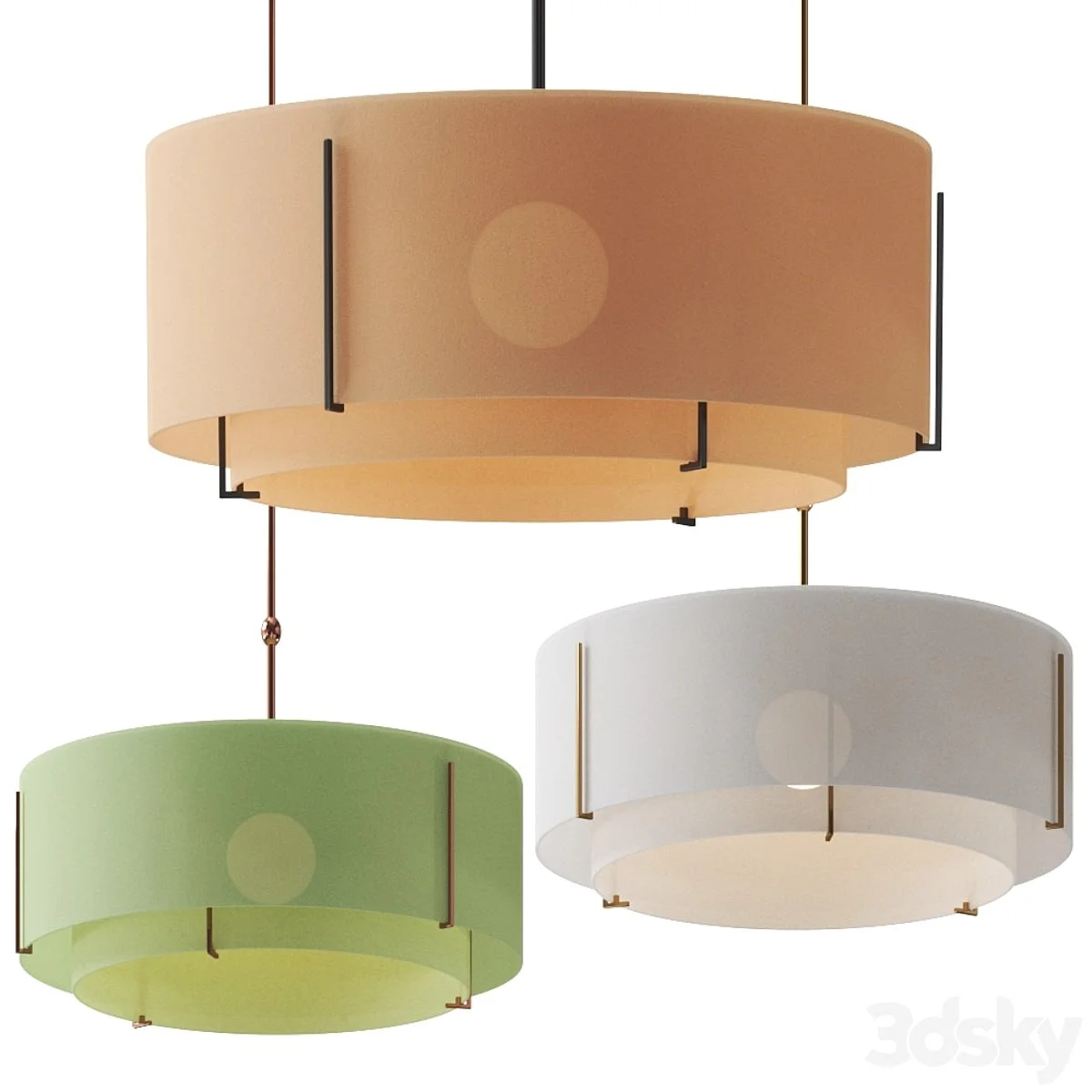 Exos Large Double Shade Pendant by Hubbardton Forge